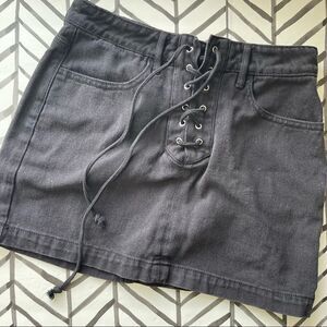 Pacsun Front Lace Black Mini Skirt